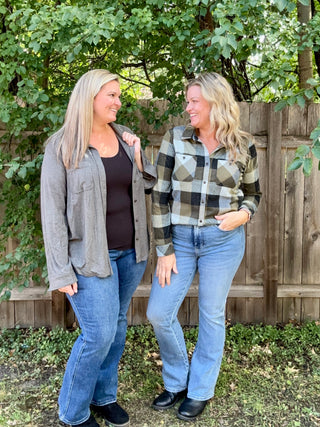 Olive Stretch Solid Button Up