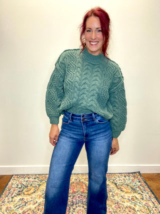 Ash Jade Cable Knit Sweater