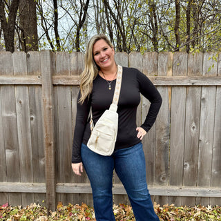 Black Basic Round Neck Long Sleeve