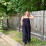 Textured Woven Sleeveless Jumpsuit with Side Buttons