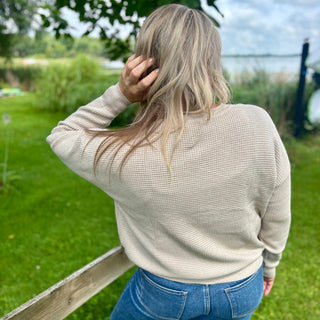 Stone Soft Touch Waffle Knit Sweater
