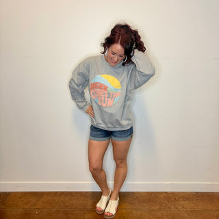 Here Comes The Sun Fluffy Graphic Sweatshirt