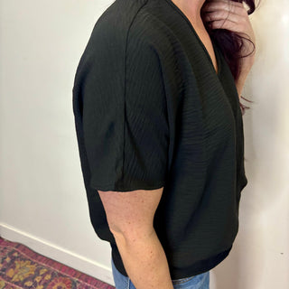 Black Woven Airflow Short Sleeve