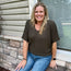 Short Sleeve V-Neck Dolman Sweater