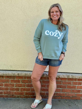 Ash Blue "Cozy" Fleece Sweatshirt