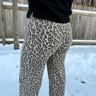 Vervet High Rise Wide Crop Leopard Print Jeans