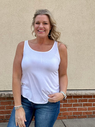 White Relaxed Fit Tank