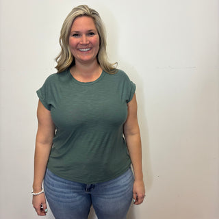 Ash Jade Cuffed Sleeve Tee