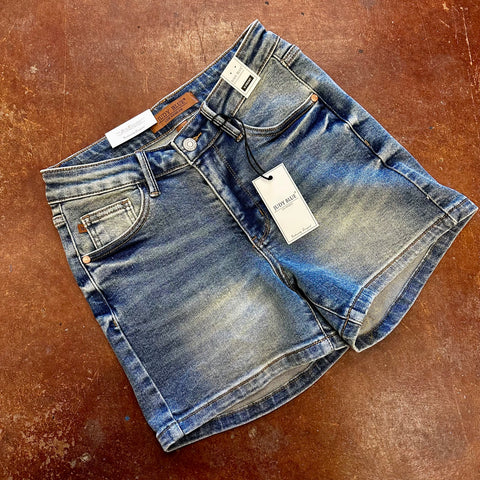 Judy Blue Vintage Wash V-front Shorts