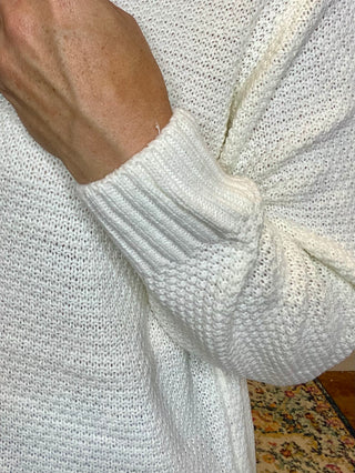 Ivory Round Neck Knit Sweater