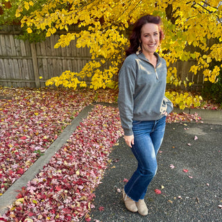 Charcoal Half Zip Sweatshirt