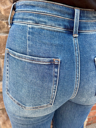 J21 eleven High Rise Wide Leg Jean with Double Waistband Detail