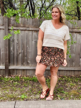 Floral Drop Tier Skort