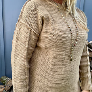 Mocha Knit Sweater Dress
