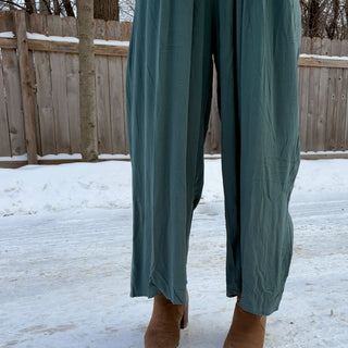 Ash Jade Woven Crepe Overalls