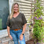Short Sleeve V-Neck Dolman Sweater