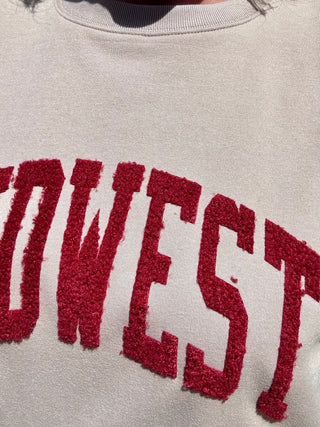 Tan "Midwest" Fleece Sweatshirt