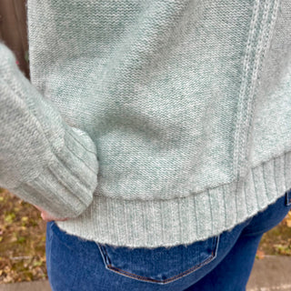 Rib and Seam Detailed Long Sleeve Sweater