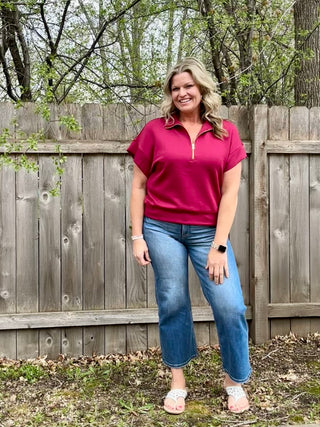 Cabernet Half Zip Short Sleeve Pullover
