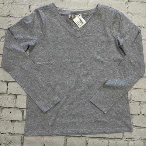 Grey V-Neck Long Sleeve