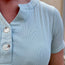 Mint Ribbed Double Button Split Neck Top