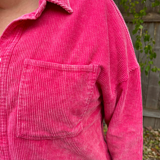 Fuchsia Corduroy Shacket