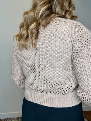 Mocha Crochet Cardigan Sweater