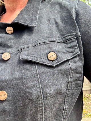 Black 3/4 Sleeve Crop Jacket