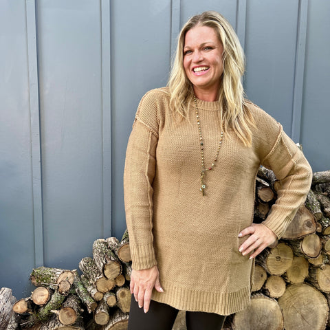 Mocha Knit Sweater Dress