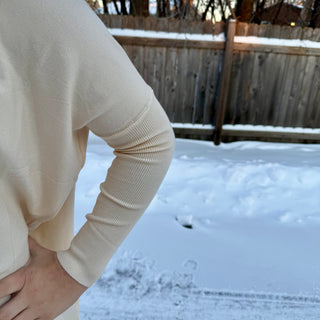 Ivory Oversized Sweater with Pockets