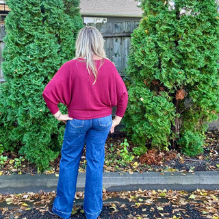Cabernet Ribbed Dolman Long Sleeve