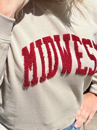 Tan "Midwest" Fleece Sweatshirt