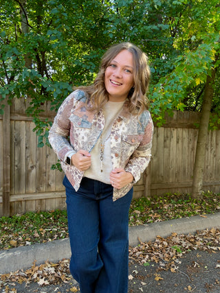 Paisley Print Denim Jacket