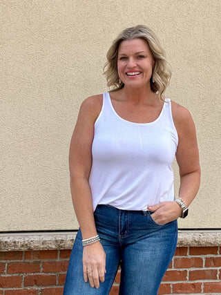 White Relaxed Fit Tank