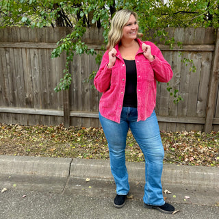 Fuchsia Corduroy Shacket