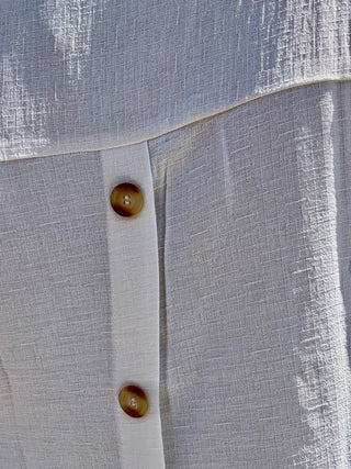 Split Neck Short Sleeve with Back Buttons