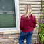Wine Soft Touch Waffle Knit Sweater