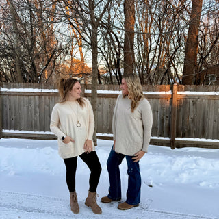 Mocha Grey Oversized Sweater with Pockets