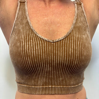 Washed Ribbed Crop Tank