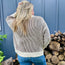 Brown Two Tone Crew Neck Sweater