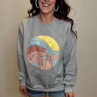 Here Comes The Sun Fluffy Graphic Sweatshirt