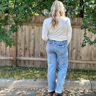 Risen High Rise Wide Baggy Jeans