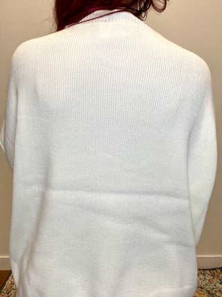 Ivory Side Slit Oversized Sweater