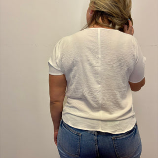 White Woven Airflow Short Sleeve