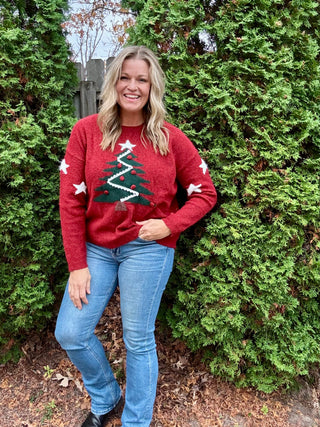 Festive Christmas Tree Knit Sweater