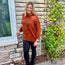 Rust Oversized Round Neck Dolman Sweater