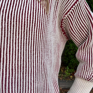 Cabernet Two Tone Crew Neck Sweater