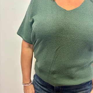 Ash Jade Short Sleeve V-Neck Dolman