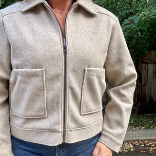 Soft Felt Zip Up Jacket