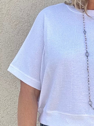 White Double Knit Short Sleeve